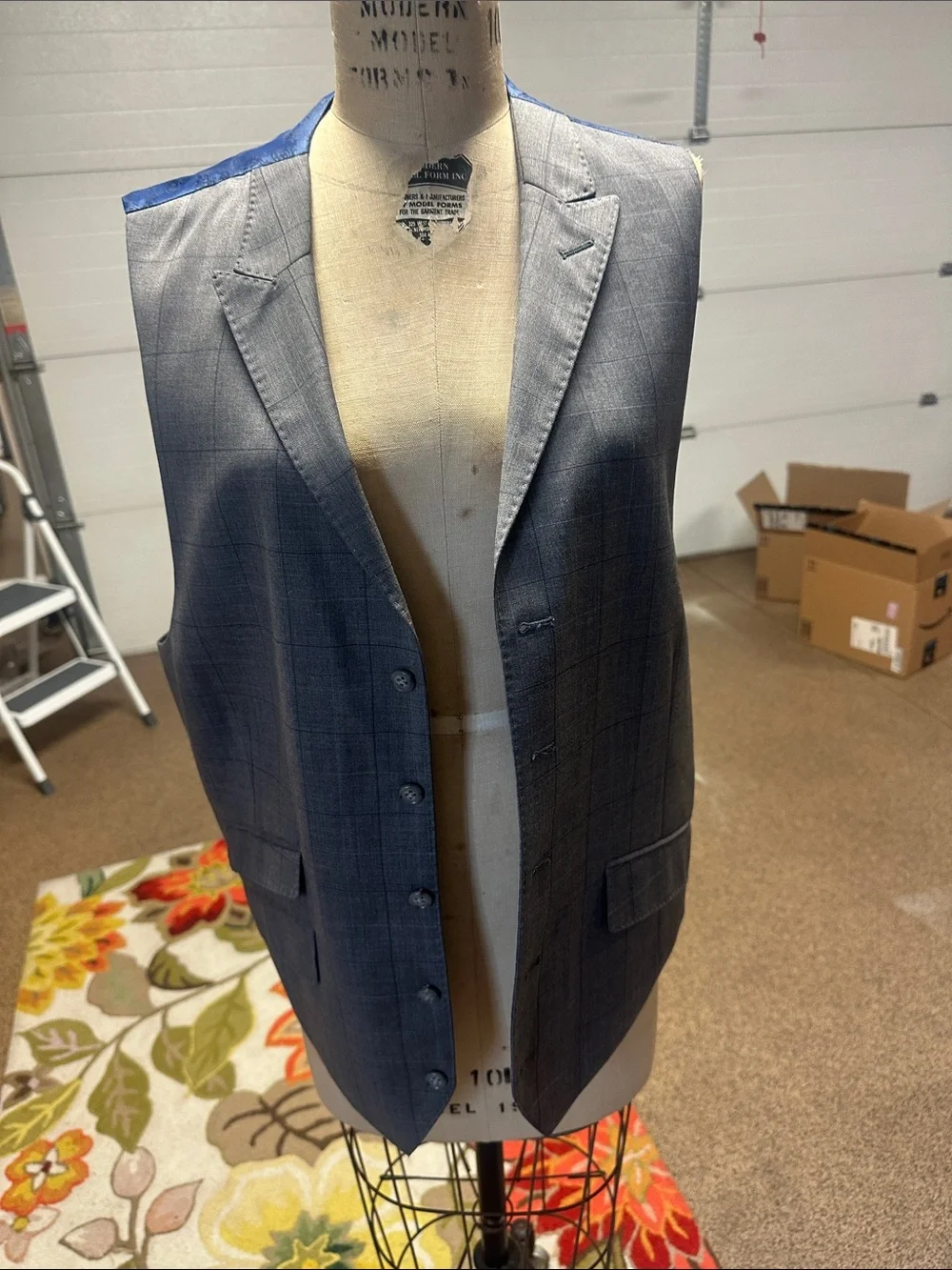 Men's Classic Gray Windowpane Blazer